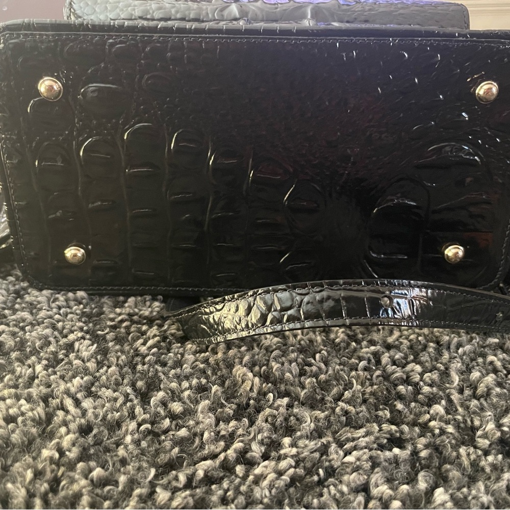 Brahmin Glossy Black Embossed Backpack - Picture 3 of 10